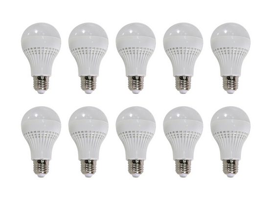 Set 10x LED-Lampe 7W E27 2700K Warmweiß 2835 SMD AMS-K70