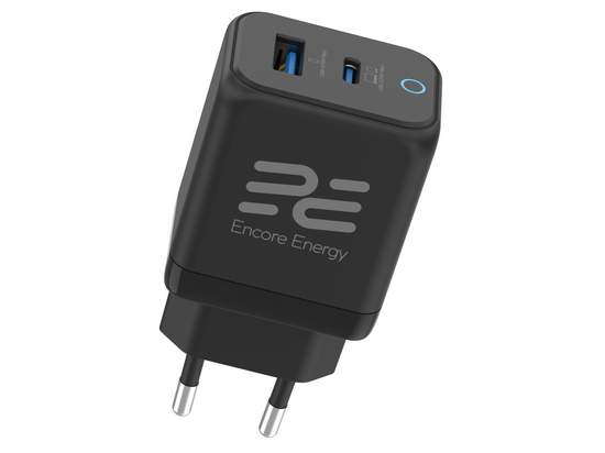 Nouveau chargeur secteur GaN PD 3.0 Quick Charge 4.0 USB-A USB-C 35W Encore Energy MD-3583RA