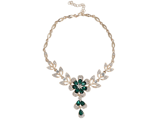 Ensemble de bijoux Vert Enchanté : Collier + boucles d'oreilles