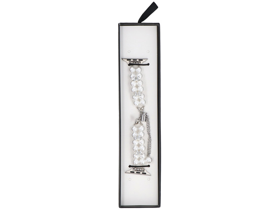 Nouvelle bracelet pour smartwatch GlacierX Slider Clasp Pearl Glow Bracelet Blanc pour Apple Watch 38/40/41mm Blanc.