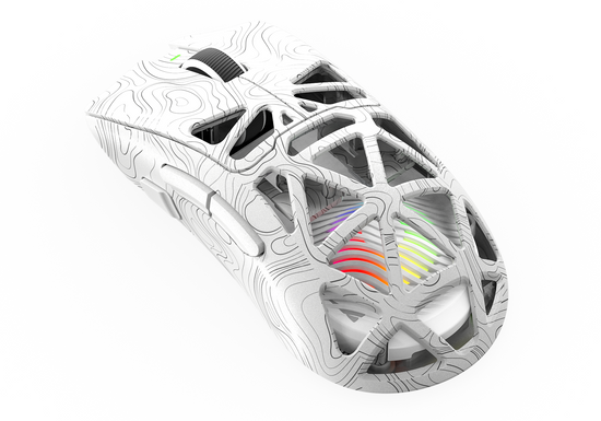 New Wireless Gaming Mouse Triadyn Play IAPETUS PixArt PAW3311DB 12000 DPI For Gamers LED Lighting HUANO White