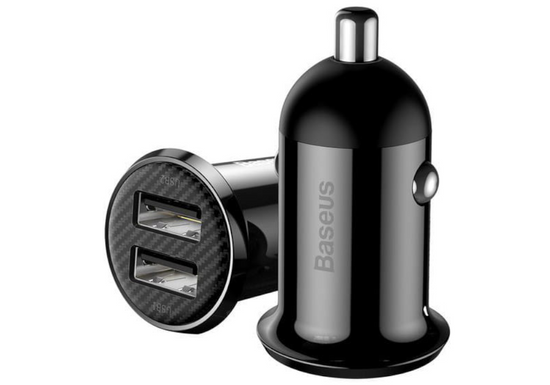 Chargeur de voiture Baseus Grain Pro USB-A 24W 4.8A Noir