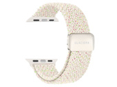 Nouveau bracelet pour smartwatch GlacierX Boucle Magnétique Tressée Vanille Pailletée pour Apple Watch 38/40/41mm Crème avec des accents colorés