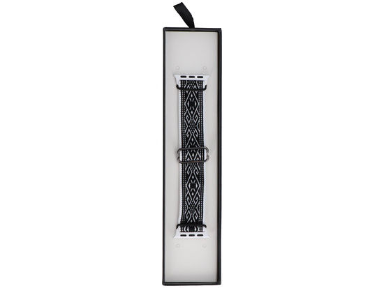 Nuova fascia per smartwatch GlacierX Nylon Nomad Threads Ink Mosaic per Apple Watch 38/40/41mm Nero-Bianco