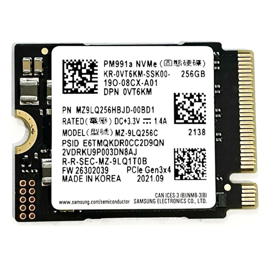 Disque SSD Samsung PM991a 256 Go NVMe M.2 2230
