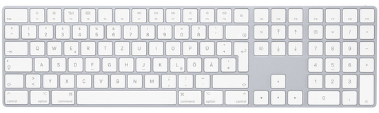 Nová originální klávesnice Apple Magic Keyboard s numerickou klávesnicí německou