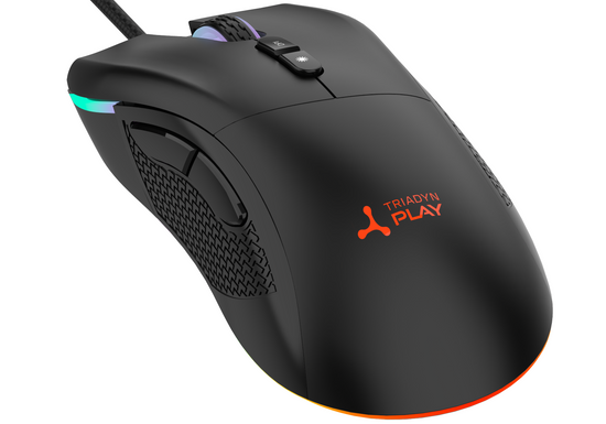 New Gaming Mouse Triadyn Play DIA 12800 DPI for Gamers LED Lighting HUANO Black