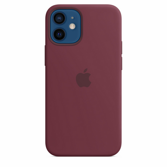 Funda de silicona original para Apple iPhone 12 Mini ciruela