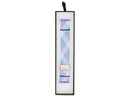 Nuovo cinturino GlacierX Braided Magnetic Buckle Violet Candy per Apple Watch 38/40/41mm bianco-viola-azzurro.