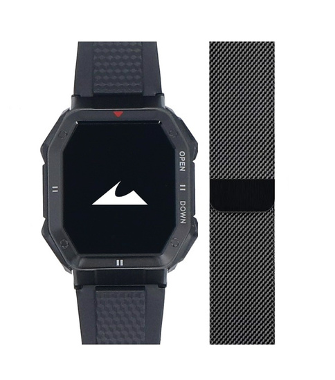 Nový smartwatch GlacierX Trail Black + náramek mesh GX-TC55 BM