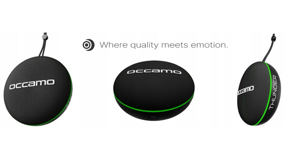 Nouveau haut-parleur Bluetooth portable Occamo Thunder 10W étanche IPX7 noir-vert