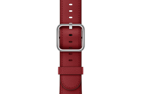 Original Apple Watch Classic Buckle Ruby Leather 38mm Strap dans un emballage scellé
