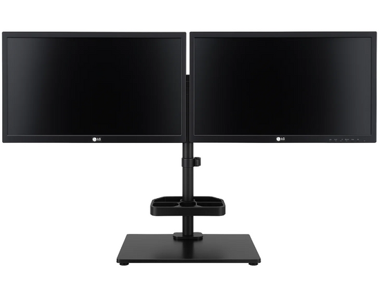 2x Monitor LG 24MB37PM 24" LED 1920x1080 IPS VGA DVI Nero BP Classe A + supporto Triadyn DuoBase