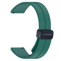 Neues Armband für Smartwatch GlacierX Silikon Magnetverschluss Waldgrün Malachit 22mm