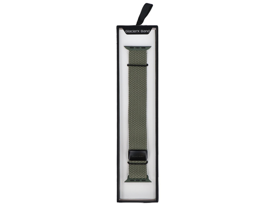 Nouvelle bande GlacierX Boucle Magnétique Tressée Olive Foncée pour Apple Watch 42/44/45/49mm Olive