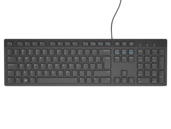 Neue Dell QuietKey KB216 Tastatur Schwarz QWERTY + Aufkleber