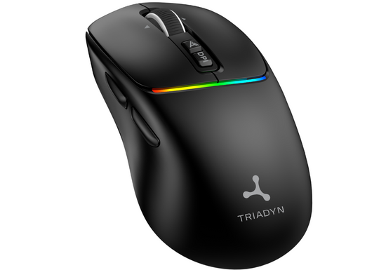 Neue kabellose Büromaus Triadyn ENCELADUS Bluetooth 2.4 GHz RGB 3200 DPI PA3207 Energiesparend Schwarz