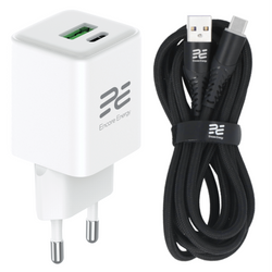 Нова мережна зарядка GaN 30W USB-A USB-C QC PD Encore Energy MD-3083Z + кабель USB-A USB-C 2м