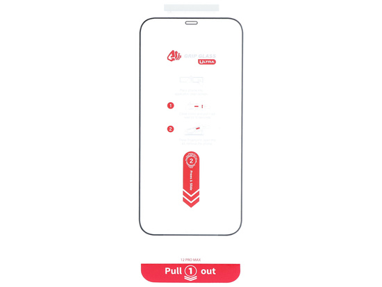 Nouveau verre trempé Grip Glass Ultra pour Apple iPhone 12 Pro Max avec cadre d'installation 2 pièces.