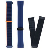 Set di cinturini per smartwatch GlacierX Grip Strap Nylon Nero + Fibbia Magnetica in Silicone Blu Notte + Grip Strap Nylon Blu Oceano 22mm