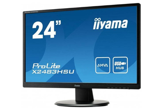 Monitor IIYAMA X2483HSU 24" AMVA 1920x1080 D-SUB DVI HDMI Black Class A