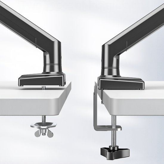 New Triadyn DuoFlexMount Desk Mount for Two Monitors Televisions 13-32" Ergonomic Adjustable Rotating TRD-BLK-2AL-13"-32"