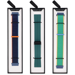 Conjunto de correas para smartwatch GlacierX Grip Strap Crayon Green + Hebilla Magnética de Silicona Forest Green + Grip Strap Nylon Ocean Blue 22mm