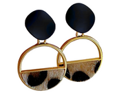 Boucles d'oreilles en forme de cercle noires