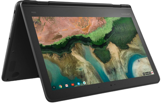 Touchscreen Lenovo Chromebook 300E 2-in-1 Black MediaTek MT8173 4GB 32GB Flash 1366x768 Class A Chrome OS