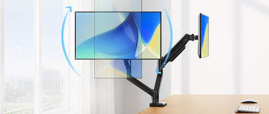 Nuovo Supporto da Scrivania Triadyn DuoFlexMount per Due Monitor TV 13-32" Ergonomico Regolabile Rotante TRD-BLK-2AL-13"-32"