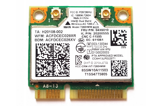 WiFi WLAN karta Intel 04X6010 7260HMW MiniPCI-E