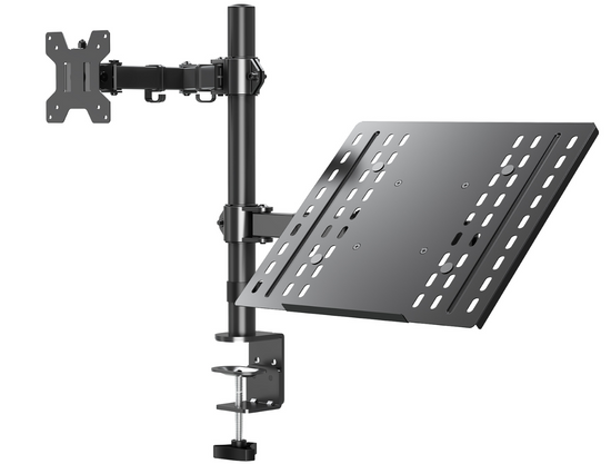Nuovo Supporto da Scrivania Triadyn DuoMount per Monitor e Laptop Ergonomico Regolabile Rotante TRD-BLK-2ST-13"-32"