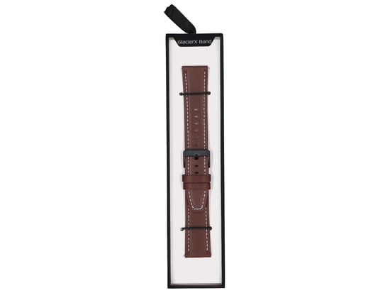 Nuovo cinturino per smartwatch GlacierX Classic Leather Brown Marrone 22mm