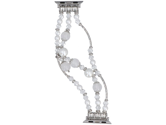 Nuovo bracciale per smartwatch GlacierX Triple Strand Beaded Charm Bracelet White Pearl per Apple Watch 38/40/41mm Perla.