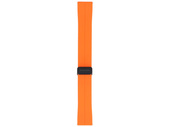 Ensemble de deux bracelets pour smartwatch GlacierX Boucle magnétique en silicone Orange vif + Bracelet Grip en nylon Bleu océan 22 mm