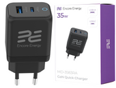 Nová síťová nabíječka GaN PD 3.0 Quick Charge 4.0 USB-A USB-C 35W Encore Energy MD-3583RA