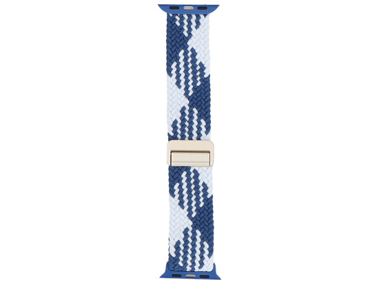 New GlacierX Braided Magnetic Buckle Sea Wave Strap for Apple Watch 38/40/41mm Blue-White