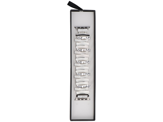 New GlacierX Gleam Ribbon Stretch Bracelet Crystal Cloud for Apple Watch 38/40/41mm Silver-White