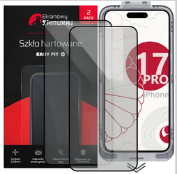 Nowe Szkło Prywatyzujące Ekranowy Samuraj do Apple iPhone 17 Pro z ramką Easy Fit | 2-Pack