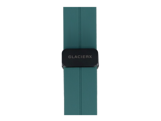 GlacierX Grip Strap Ice White smartwatch strap set + Silicone Magnetic Buckle Forest Green + Grip Strap Nylon Ocean Blue 22mm