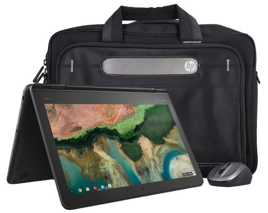 Lenovo Chromebook 300E 2-en-1 Tactile Noir MediaTek MT8173 4 Go 32 Go Flash 1366x768 Classe A Chrome OS + Sac + Souris