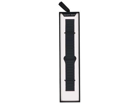 Neues Armband für die Smartwatch GlacierX Silikon Magnetisch Waffel Obsidian Flame Schwarz-Rot 22mm