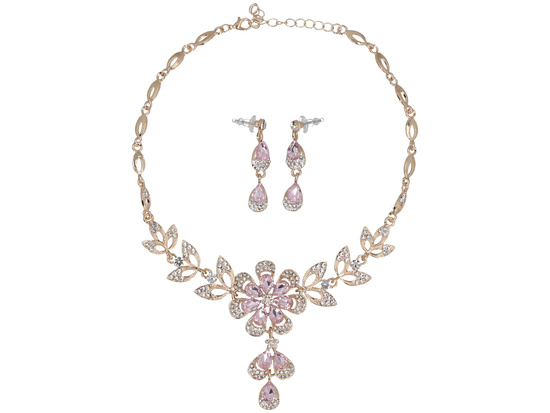 Schmuckset Märchenhaft Lila Halskette + Ohrringe