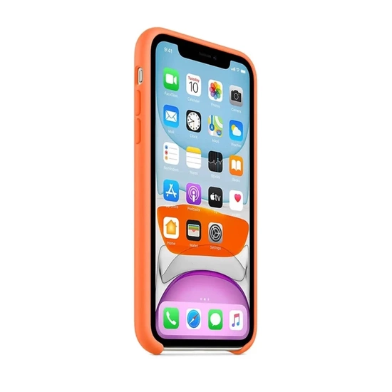 Coque en silicone originale Apple iPhone 11 Vitamine C Orange