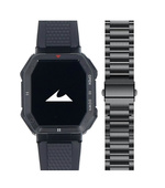 Nový Smartwatch GlacierX Trail Black + Ocelový náramek GX-TC55 BS