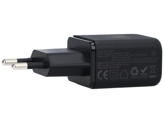 Neues Netzteil Encore Energy PD 3.0 Quick Charge 4.0 USB-A USB-C 20W Adapter MD-2083RA