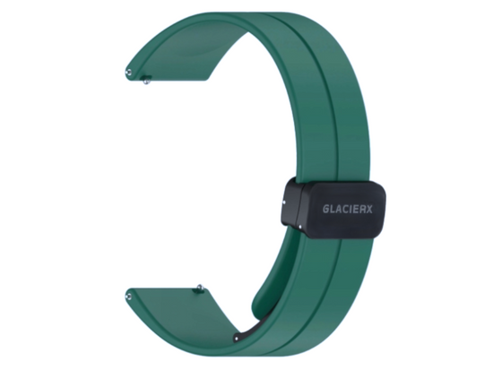 New strap for smartwatch GlacierX Silicone Magnetic Buckle Forest Green Malachite 22mm