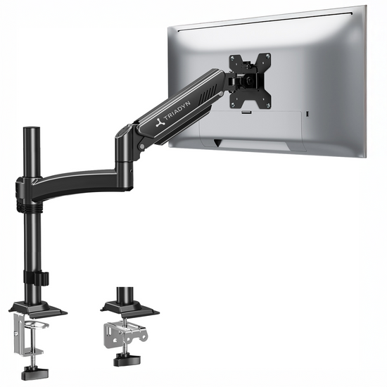 New Triadyn HighFlexMount Desk Mount for Single Monitor TV 13-34" Ergonomic Adjustable Rotatable TRD-BLK-Hi1AL