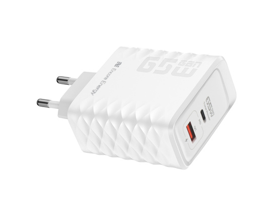 New GaN 65W USB-A + USB-C QC PD Wall Charger Encore Energy MD-6583TR