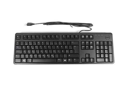 Нова клавіатура Dell QuietKey KB212-B чорна QWERTY FIN